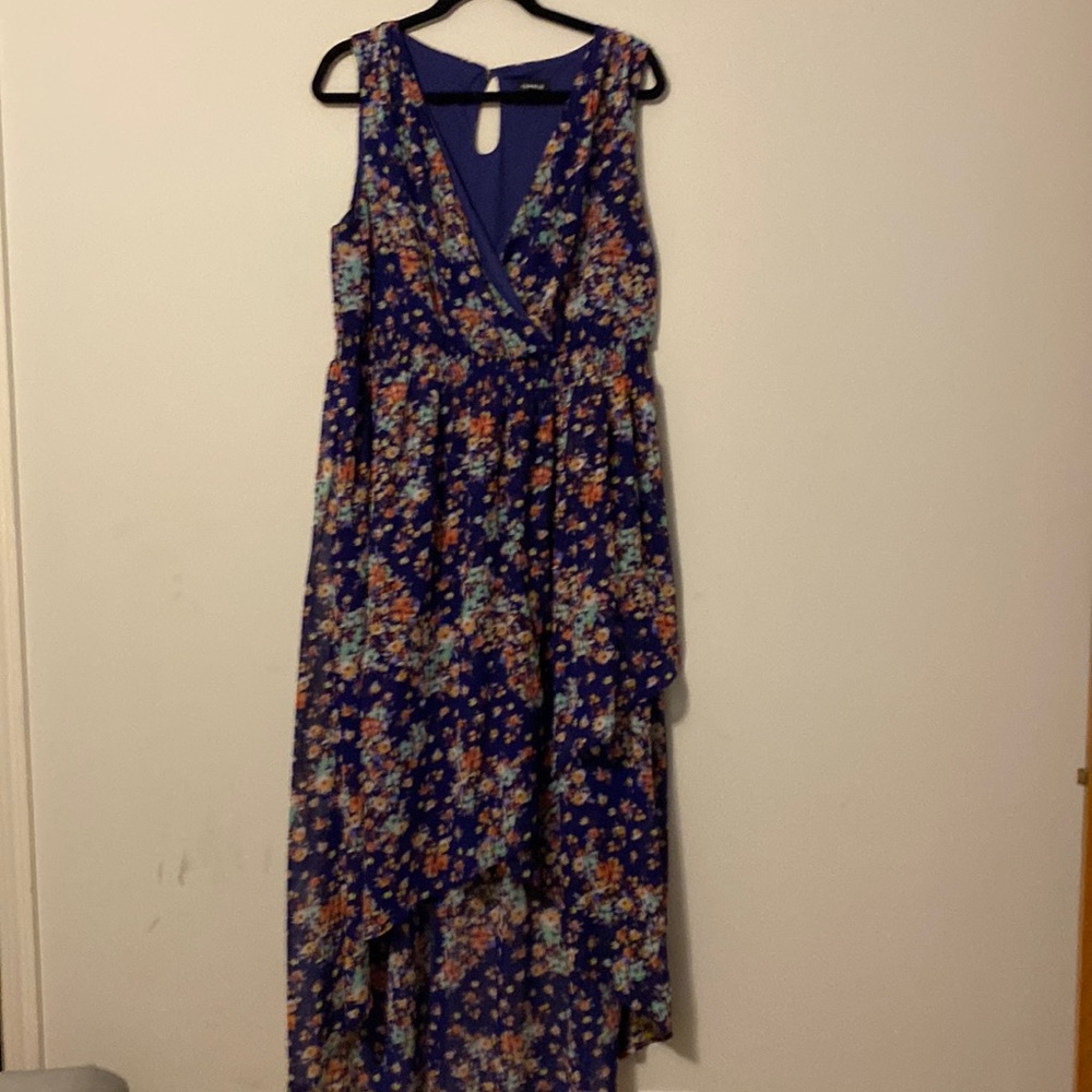 Torrid Floral V-neck Hi-Lo dress